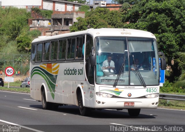 Viação Cidade Sol 4850 na cidade de Salvador, Bahia, Brasil, por Thiago Santos. Número da foto: #2185079.