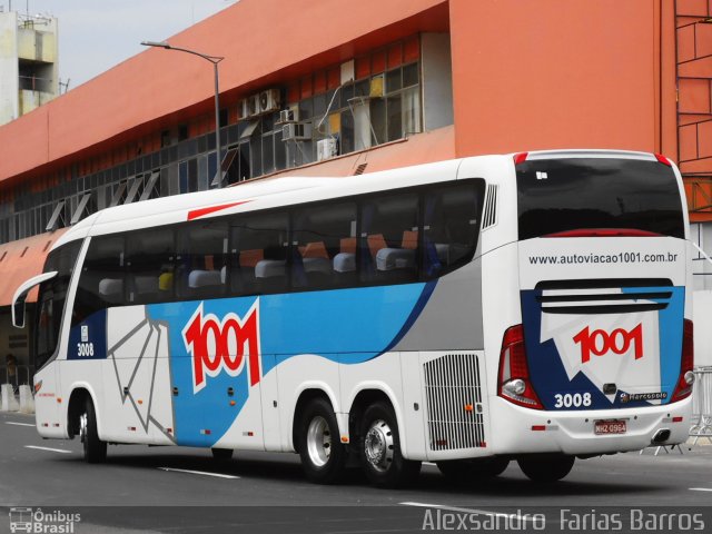 Auto Viação 1001 3008 na cidade de Rio de Janeiro, Rio de Janeiro, Brasil, por Alexsandro  Farias Barros. ID da foto: 2199812.