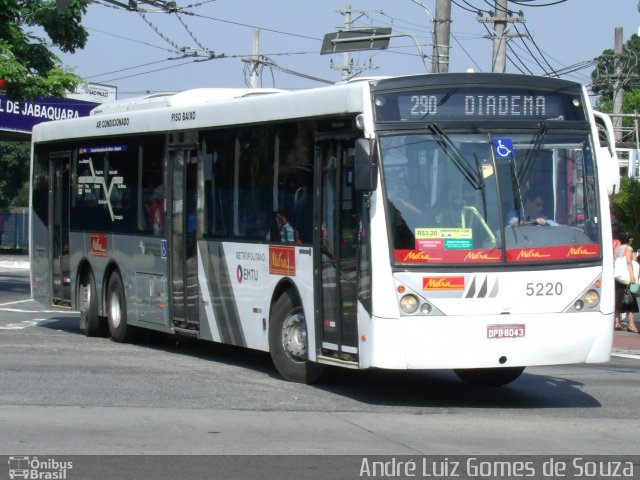 Metra - Sistema Metropolitano de Transporte 5220 na cidade de São Paulo, São Paulo, Brasil, por André Luiz Gomes de Souza. ID da foto: 2201647.