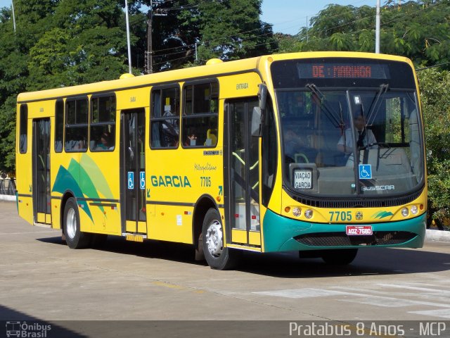 Viação Garcia 7705 na cidade de Maringá, Paraná, Brasil, por Cristiano Soares da Silva. Número da foto: #2203423.