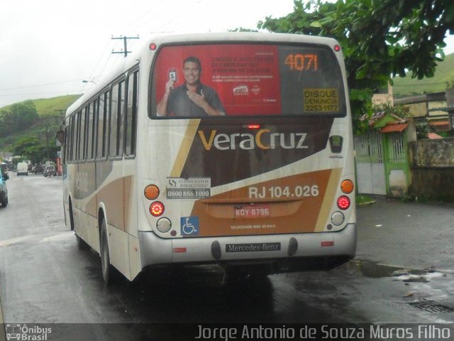 Auto Ônibus Vera Cruz RJ 104.026 na cidade de Magé, Rio de Janeiro, Brasil, por Jorge Antonio de Souza Muros Filho. Número da foto: #2204331.