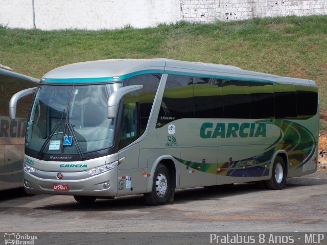 Viação Garcia 7486 na cidade de Bauru, São Paulo, Brasil, por Cristiano Soares da Silva. ID da foto: 2205574.