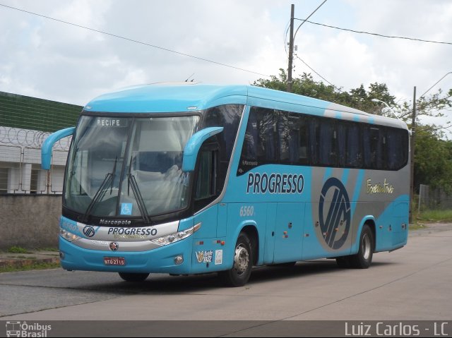 Auto Viação Progresso 6560 na cidade de Recife, Pernambuco, Brasil, por Luiz Carlos de Santana. Número da foto: #2207456.
