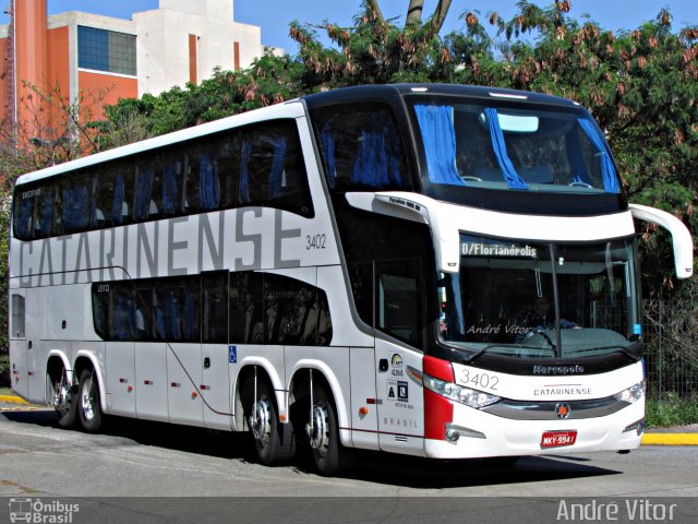 Auto Viação Catarinense 3402 na cidade de São Paulo, São Paulo, Brasil, por André Vitor  Silva dos Santos. Número da foto: #2152294.
