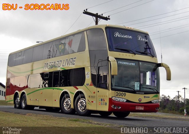 Viação Pássaro Livre 2009 na cidade de São Paulo, São Paulo, Brasil, por EDUARDO - SOROCABUS. Número da foto: #2152224.