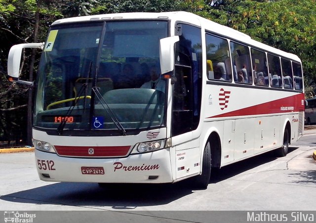 Empresa de Ônibus Pássaro Marron 5512 na cidade de São Paulo, São Paulo, Brasil, por Matheus Silva. ID da foto: 2208946.