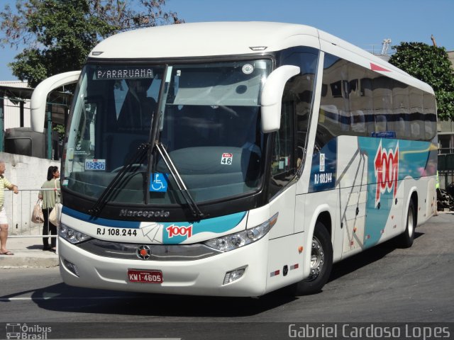 Auto Viação 1001 RJ 108.244 na cidade de Rio de Janeiro, Rio de Janeiro, Brasil, por Gabriel Cardoso Lopes. ID da foto: 2208031.