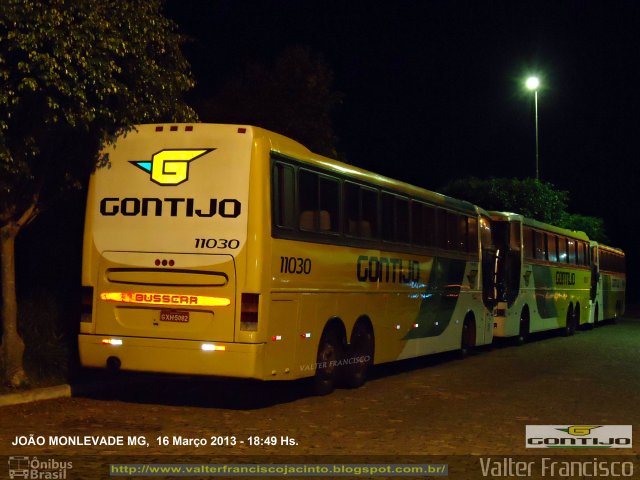 Empresa Gontijo de Transportes 11030 na cidade de João Monlevade, Minas Gerais, Brasil, por Valter Francisco. Número da foto: #2154158.