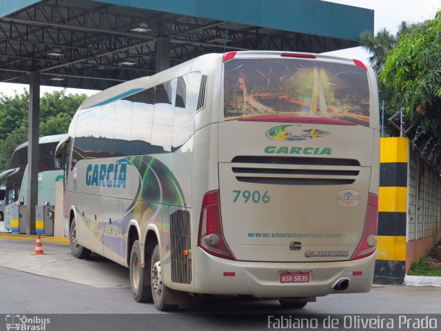 Viação Garcia 7906 na cidade de São Paulo, São Paulo, Brasil, por Fabiano de Oliveira Prado. Número da foto: #2156660.