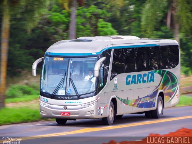 Viação Garcia 7376 na cidade de Telêmaco Borba, Paraná, Brasil, por Lucas Gabriel. Número da foto: #2155033.