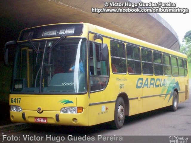 Viação Garcia 6417 na cidade de Londrina, Paraná, Brasil, por Victor Hugo Guedes Pereira. Número da foto: #2154848.
