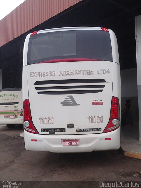 Expresso Adamantina 11020 na cidade de Lucélia, São Paulo, Brasil, por Diego Carlos Oliveira. Número da foto: #2154772.