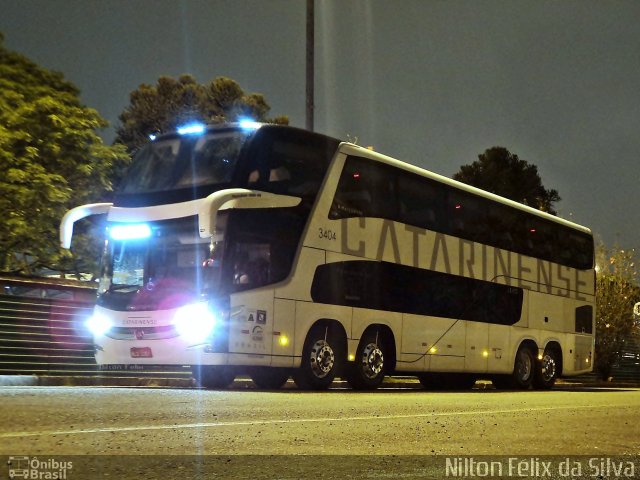 Auto Viação Catarinense 3404 na cidade de Curitiba, Paraná, Brasil, por Nilton Félix da Silva. Número da foto: #2156723.