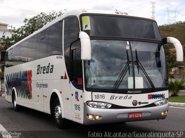 Breda Transportes e Serviços 1816 na cidade de Aparecida, São Paulo, Brasil, por Fabio Alcantara. ID da foto: 2157524.