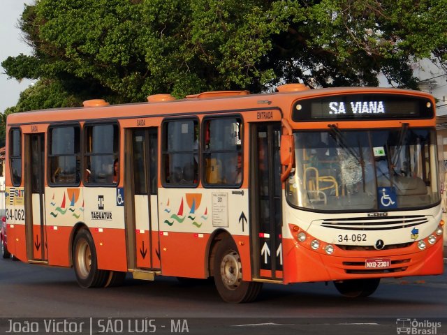 Taguatur - Taguatinga Transporte e Turismo 34-062 na cidade de São Luís, Maranhão, Brasil, por João Victor. ID da foto: 2158402.