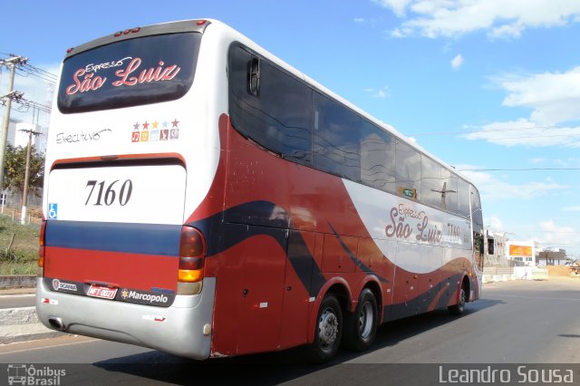 Expresso São Luiz 7160 na cidade de Cuiabá, Mato Grosso, Brasil, por [Leandro Sousa]. ID da foto: 2164023.