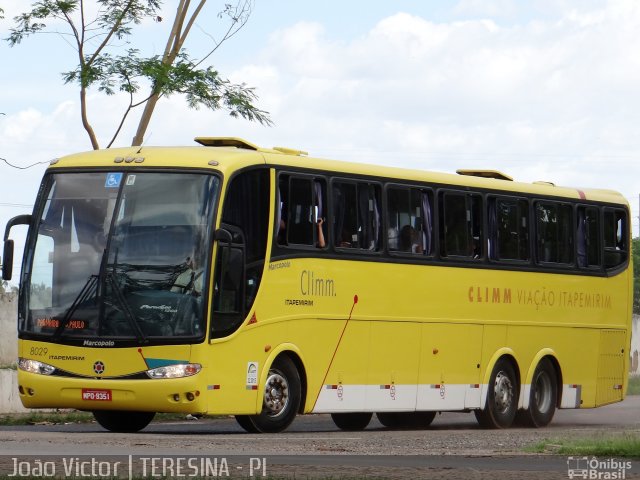 Viação Itapemirim 8029 na cidade de Teresina, Piauí, Brasil, por João Victor. Número da foto: #2211080.