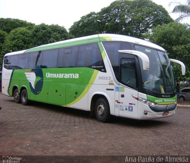 Viação Umuarama 11022 na cidade de Iporã, Paraná, Brasil, por Lucas Miranda. ID da foto: 2228744.