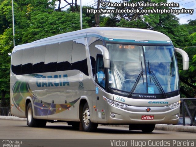 Viação Garcia 7456 na cidade de Maringá, Paraná, Brasil, por Victor Hugo Guedes Pereira. ID da foto: 2233426.