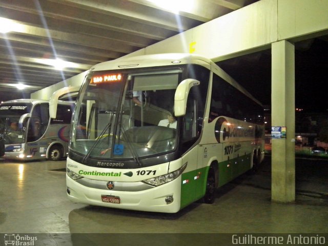 Viação Continental de Transportes 1071 na cidade de Araxá, Minas Gerais, Brasil, por Guilherme Antonio. Número da foto: #2233451.