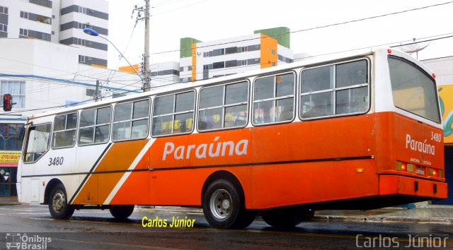 Viação Paraúna 3480 na cidade de Caldas Novas, Goiás, Brasil, por Carlos Júnior. ID da foto: 2237314.