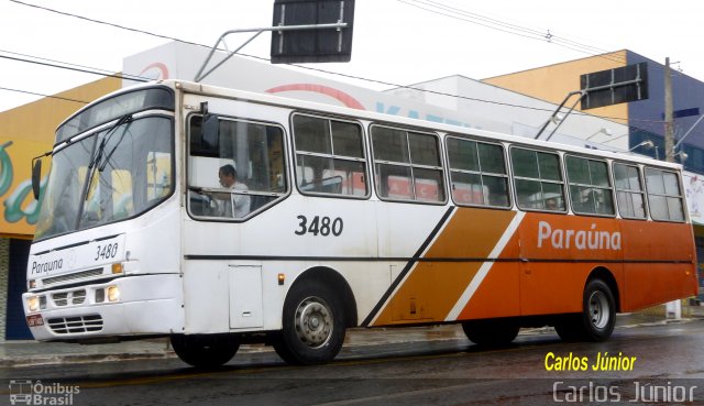 Viação Paraúna 3480 na cidade de Caldas Novas, Goiás, Brasil, por Carlos Júnior. ID da foto: 2237311.