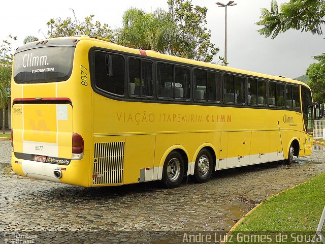 Viação Itapemirim 8077 na cidade de Juiz de Fora, Minas Gerais, Brasil, por André Luiz Gomes de Souza. ID da foto: 2240282.