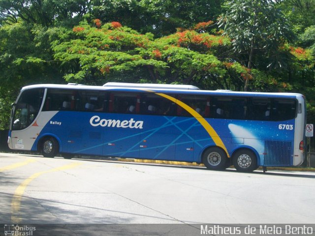 Viação Cometa 6703 na cidade de São Paulo, São Paulo, Brasil, por Matheus de Melo Bento. ID da foto: 2239635.