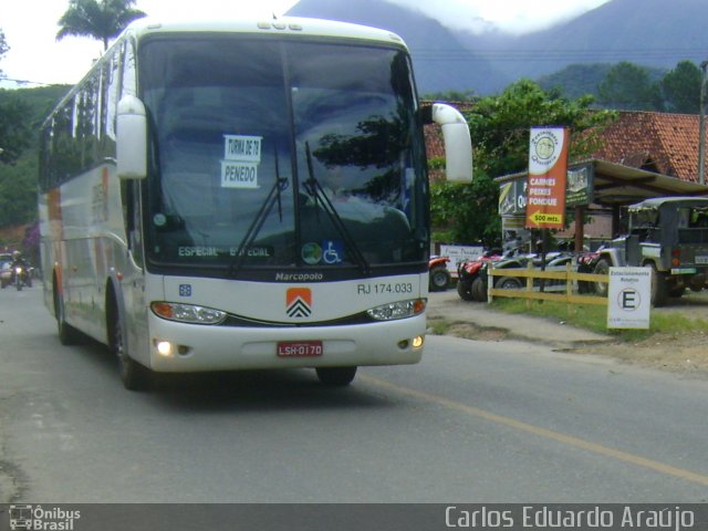 Viação Cidade do Aço RJ 174.033 na cidade de Itatiaia, Rio de Janeiro, Brasil, por Carlos Eduardo Araújo dos Santos. ID da foto: 2240562.