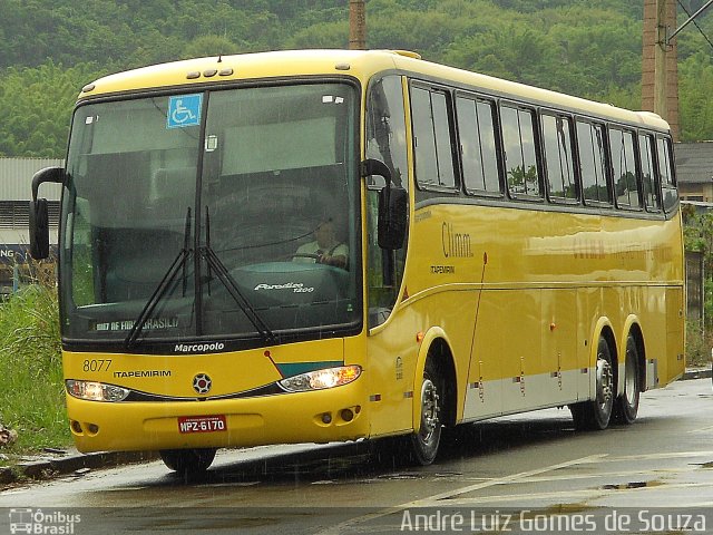 Viação Itapemirim 8077 na cidade de Juiz de Fora, Minas Gerais, Brasil, por André Luiz Gomes de Souza. ID da foto: 2240254.