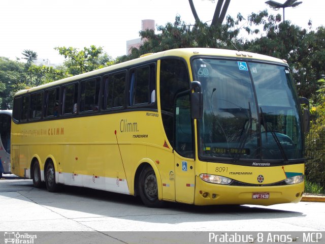 Viação Itapemirim 8091 na cidade de São Paulo, São Paulo, Brasil, por Cristiano Soares da Silva. ID da foto: 2239919.