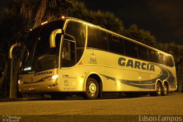 Viação Garcia 7660 na cidade de Curitiba, Paraná, Brasil, por Edson Campos. ID da foto: 2242066.