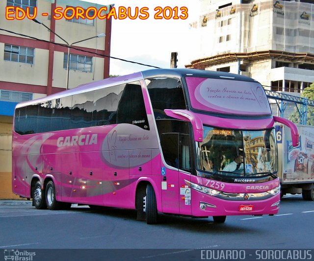 Viação Garcia 7259 na cidade de Sorocaba, São Paulo, Brasil, por EDUARDO - SOROCABUS. Número da foto: #2245345.