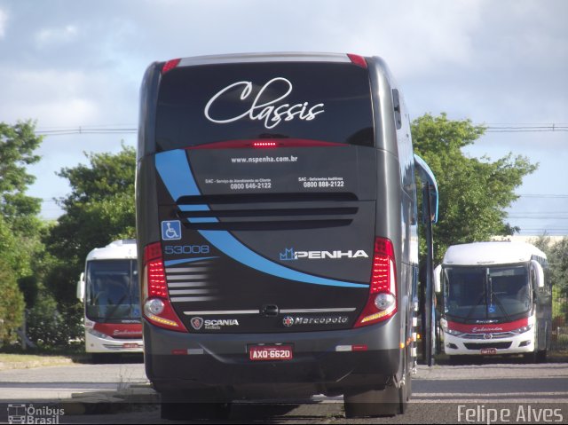 Empresa de Ônibus Nossa Senhora da Penha 53008 na cidade de Pelotas, Rio Grande do Sul, Brasil, por Felipe Alves. ID da foto: 2252413.