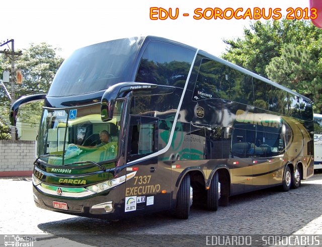 Viação Garcia 7337 na cidade de São Paulo, São Paulo, Brasil, por EDUARDO - SOROCABUS. Número da foto: #2251731.