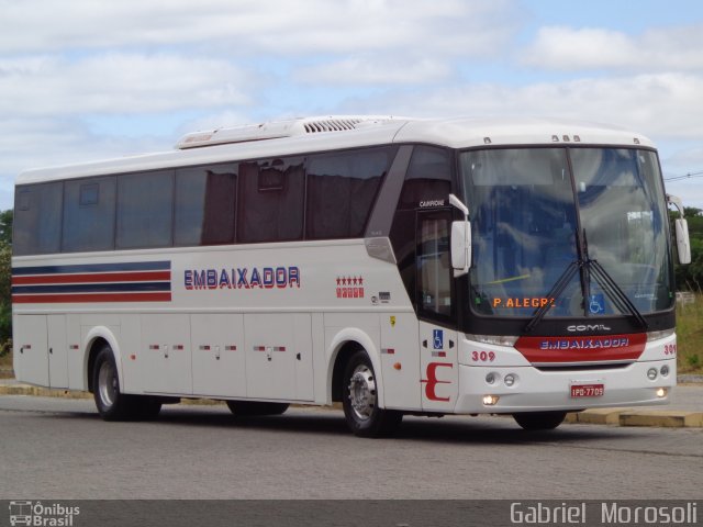 Expresso Embaixador 309 na cidade de Pelotas, Rio Grande do Sul, Brasil, por Gabriel  Morosoli. Número da foto: #2253445.