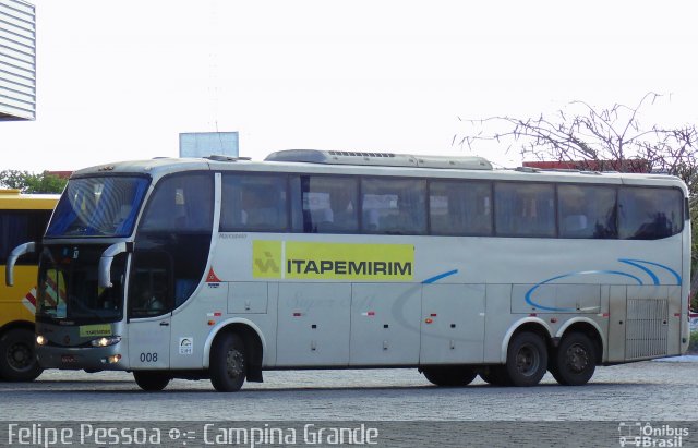 Viação Itapemirim 008 na cidade de Campina Grande, Paraíba, Brasil, por Felipe Pessoa de Albuquerque. ID da foto: 2256550.