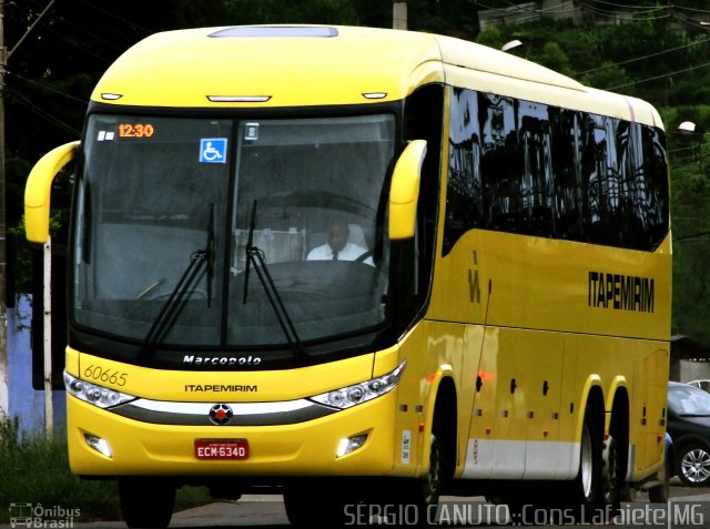 Viação Itapemirim 60665 na cidade de Conselheiro Lafaiete, Minas Gerais, Brasil, por Sérgio A.  B.  Canuto. ID da foto: 2256901.