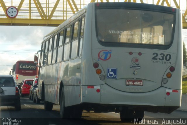 TransTupi Turismo e Fretamento 230 na cidade de Curitiba, Paraná, Brasil, por Matheus  Augusto. Número da foto: #2257635.