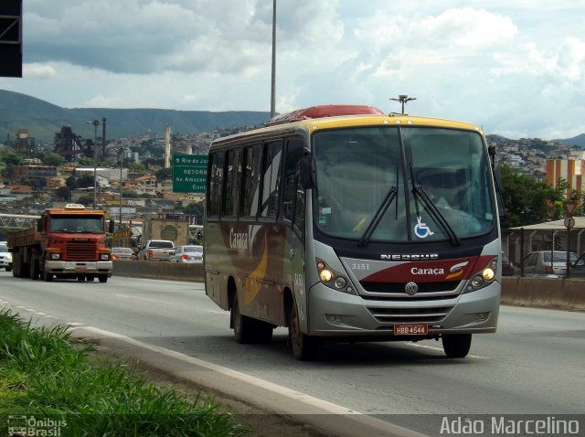 Empresa Caraça Transportes e Turismo 3151 na cidade de Belo Horizonte, Minas Gerais, Brasil, por Adão Raimundo Marcelino. Número da foto: #2263513.