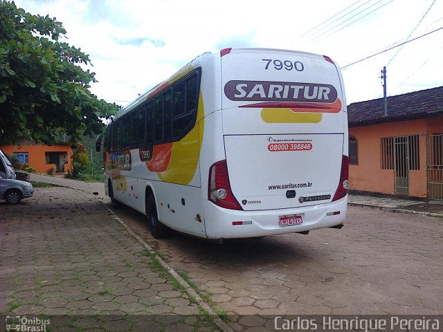 Saritur - Santa Rita Transporte Urbano e Rodoviário 7990 na cidade de Morro do Pilar, Minas Gerais, Brasil, por Carlos Henrique Pereira. ID da foto: 2262767.