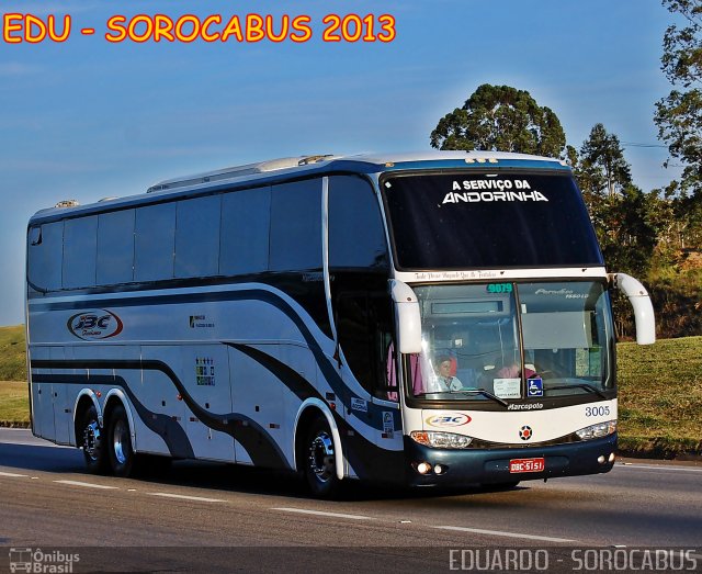 JBC Turismo 3005 na cidade de Sorocaba, São Paulo, Brasil, por EDUARDO - SOROCABUS. Número da foto: #2262192.