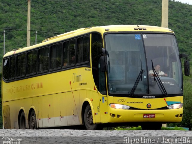 Viação Itapemirim 8027 na cidade de Jequié, Bahia, Brasil, por Filipe Lima. Número da foto: #2264834.