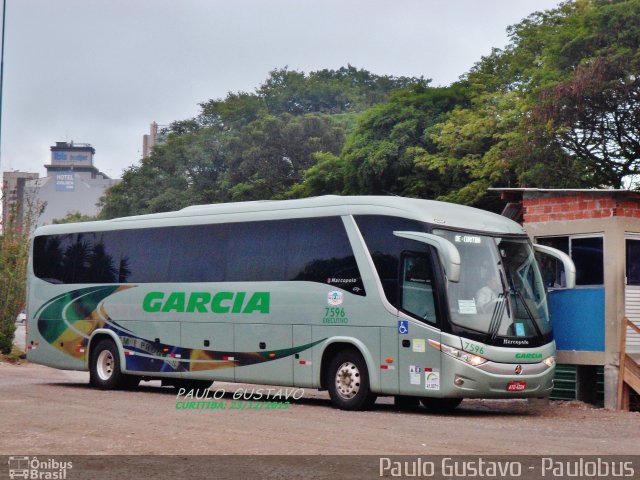 Viação Garcia 7596 na cidade de Curitiba, Paraná, Brasil, por Paulo Gustavo. ID da foto: 2267091.