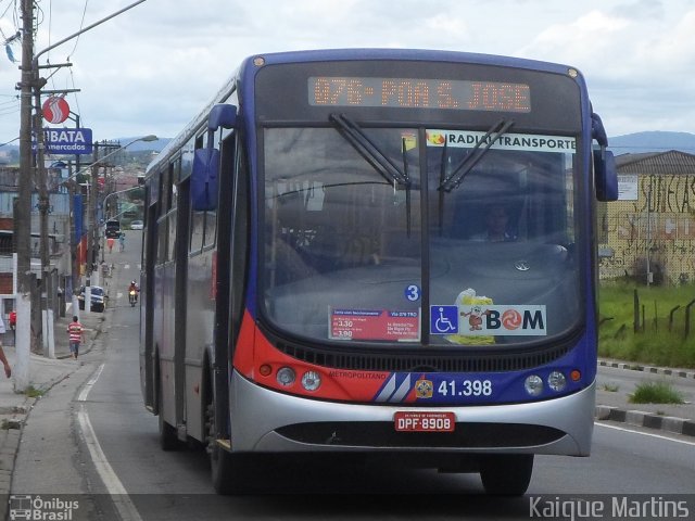 Radial Transporte Coletivo 41.398 na cidade de Itaquaquecetuba, São Paulo, Brasil, por Kaique Martins. ID da foto: 2267460.