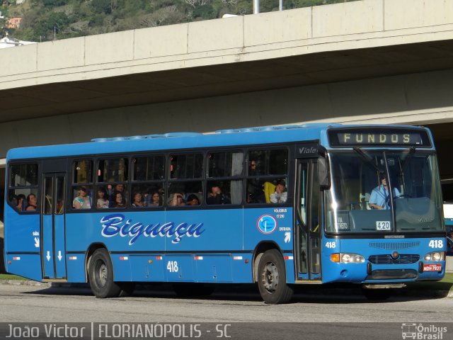 Biguaçu Transportes Coletivos Administração e Participação 418 na cidade de Florianópolis, Santa Catarina, Brasil, por João Victor. ID da foto: 2215353.