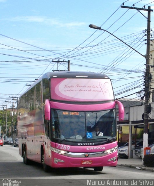 Viação Garcia 7289 na cidade de São Bernardo do Campo, São Paulo, Brasil, por Marco Antonio da Silva. Número da foto: #2217769.