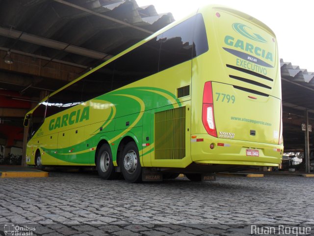Viação Garcia 7799 na cidade de Americana, São Paulo, Brasil, por Ruan Roque. Número da foto: #2218889.