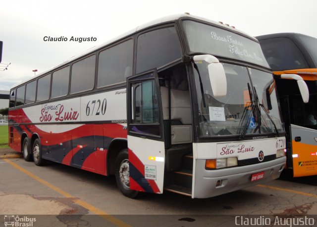 Expresso São Luiz 6720 na cidade de Goiânia, Goiás, Brasil, por Claudio Augusto. Número da foto: #2221132.