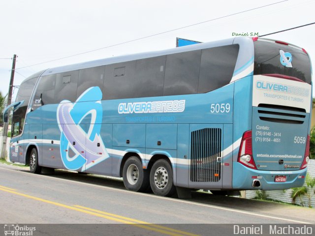 Oliveira Santos Transporte e Turismo 5059 na cidade de Ilhéus, Bahia, Brasil, por Daniel  Machado. Número da foto: #2221847.